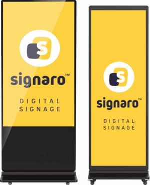 Digitale Beschilderung mit Signaro-Logo