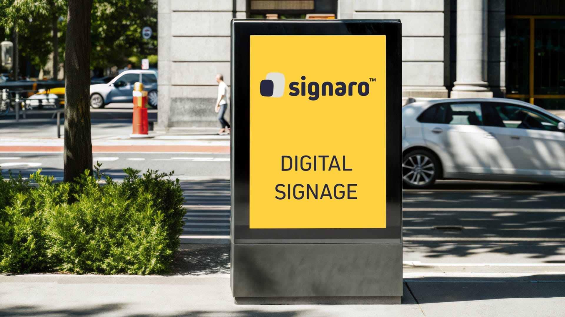 Digitale Beschilderung auf der Straße