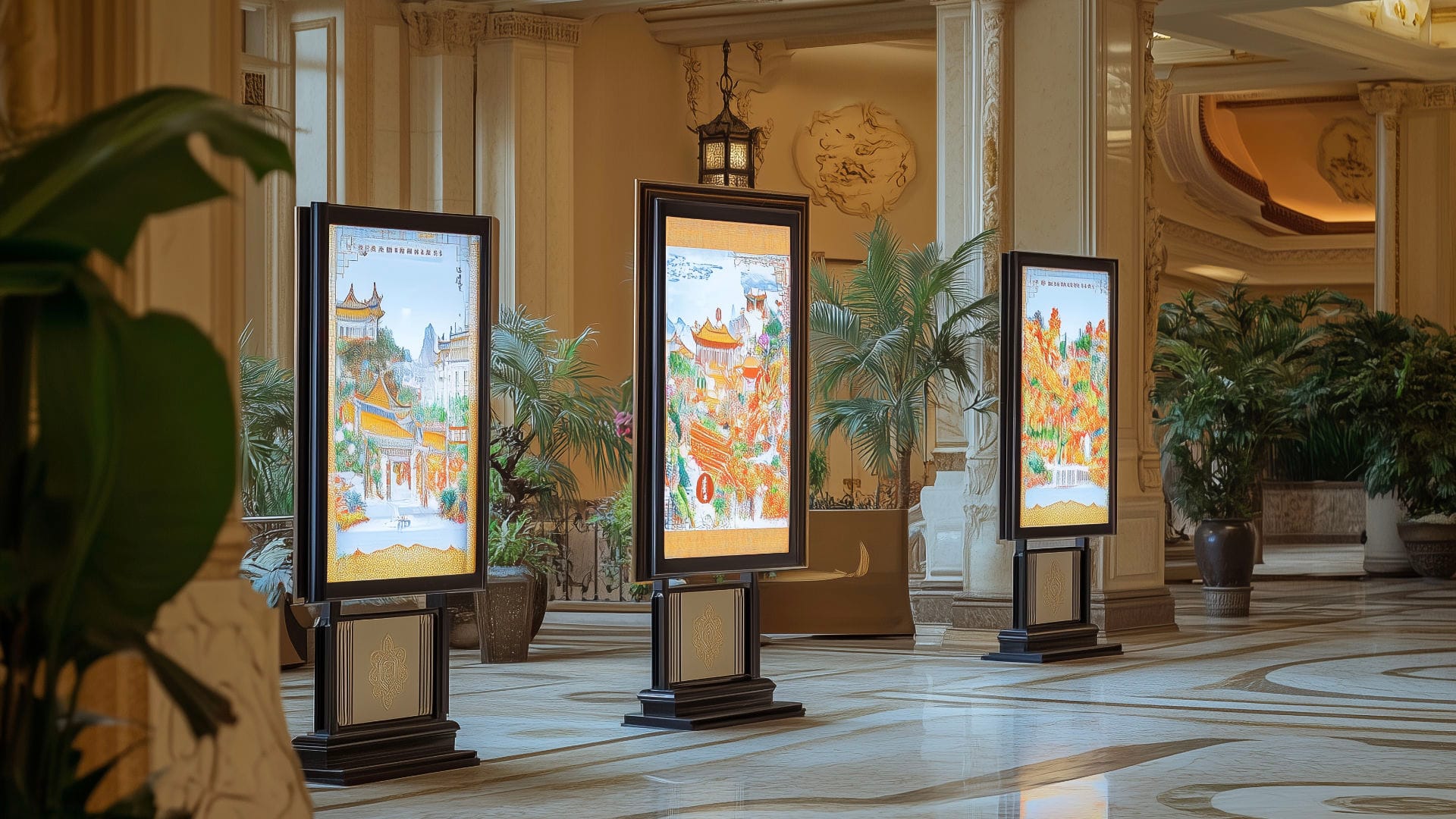 Start 55 Elegante digitale Informationen in luxuriösem Ambiente eines Hotels