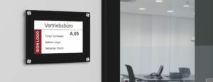 Start 58 Digitales Türschild für Vertriebsbüro mit Namen