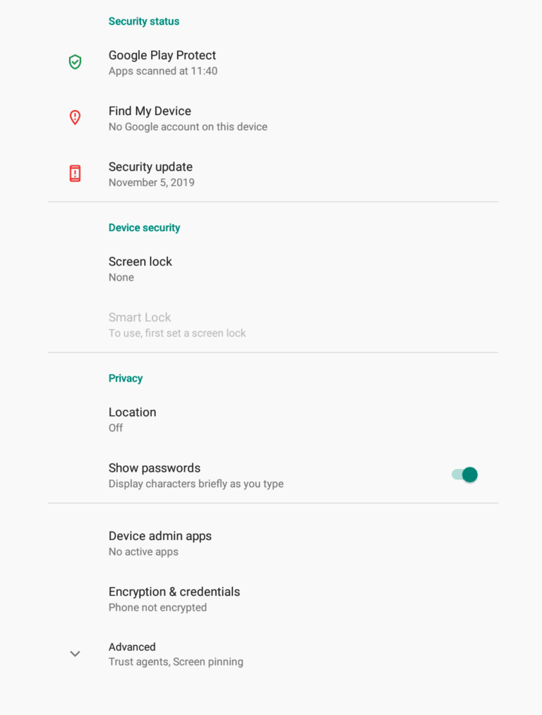 Systemeinstellungen - Android 8 Andorid Systemeinstellungen Sicherheit e1771428415875